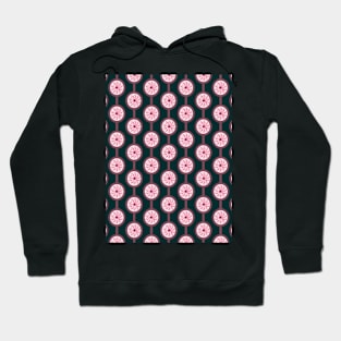 Pink Minimal Sun Flower Pattern Hoodie